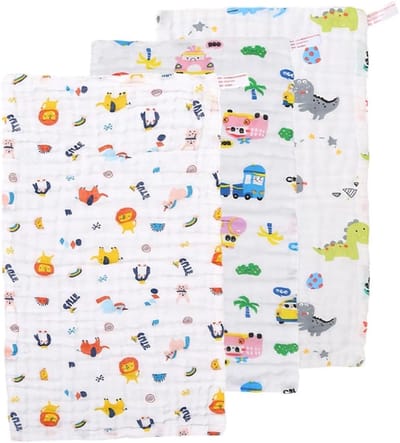 Set van 3 Baby Spuikdoeken, Zachte en Ademend Muslin Doeken voor Baby's, Absorberend en Duurzaam