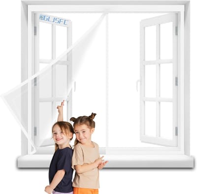Horraam met Klittenband - Vliegengaas Raam Insectenhor - Frisse Lucht Binnen - Volledig Frame - 195x130cm - Wit