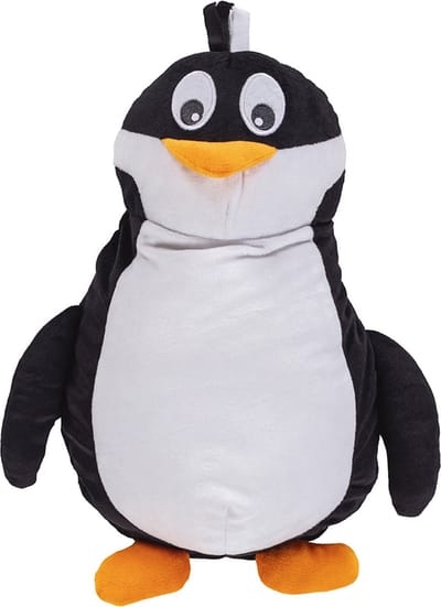 Fashy warmwaterkruik 0,8L pinguin Pino 38x36 cm - kinderkruik pinguin - zwart, wit, oranje