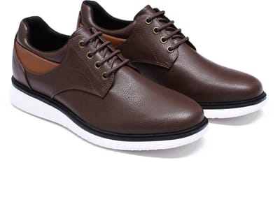 ALLTHEMEN Heren Veter Casual Leren Schoenen – Platte Zool – 40