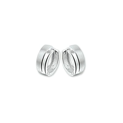 Zilver Gerhodineerde Klapoorringen poli/mat 1322174