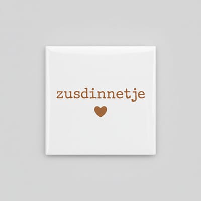 Zusdinnetje Liefde Tegel 15x15 cm – Lieve Zus Quote Keramische Decoratieve Tegel Cadeau
