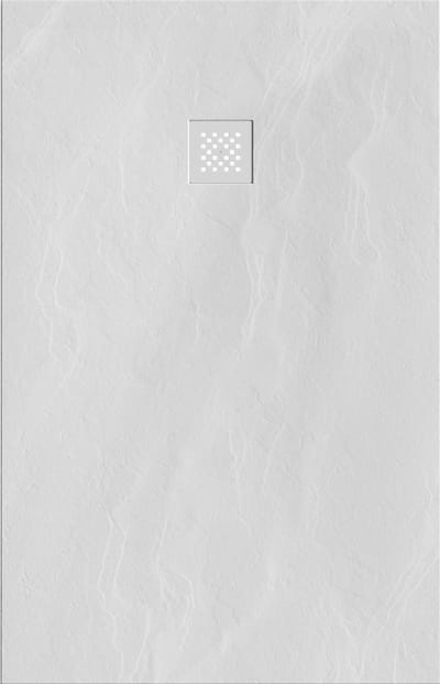 Brauer Douchebak Asteroid 90x140 incl. antislip en antibacterieel mineraalmarmer mat wit
