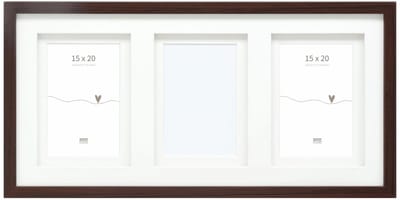 Deknudt Frames multifotolijst - bruin - passe-partout - 3 foto's 15x20