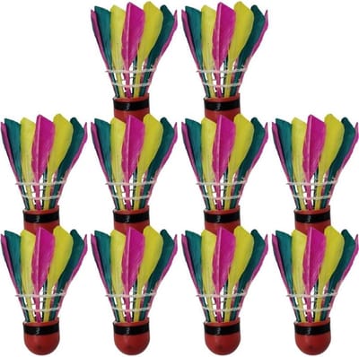 Badmintonballen - Veerballen Trainingsballen - Badminton Spelen - Eendenveren Nylonkop - 10 stuks - Multicolor