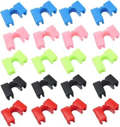 SnelShoppen - 20 stuks Herbruikbare Eetstokjes Helper voor Kinderen en Volwassenen - Training Eetstokjes - Scharnieren - Blauw, Rood, Chartreuse, Roze