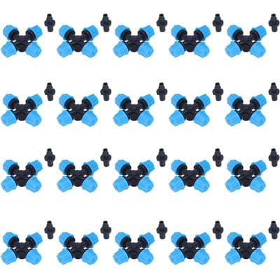 20 Pièces Buse de Pulvérisation Croisée Irrigation Atomisation Croisée Micro Buse pour Pelouse Jardin Terrasse blue