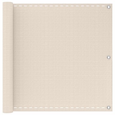 vidaXL - Balkonscherm - Crèmekleurig - 75 - x - 700 - cm - HDPE - en - Aluminium