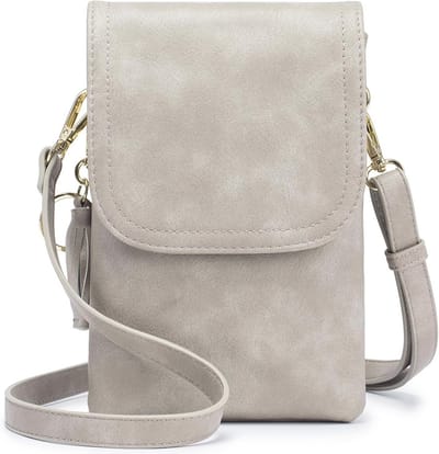 Dames Mobiele Telefoon Schoudertas met Portemonnee en Sleutelhanger - PU Leren Handtas met Verstelbare Band
