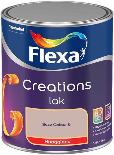 Flexa - Creations Lak Hoogglans - Buzz Colour 6 - Mengverf - 750 Ml