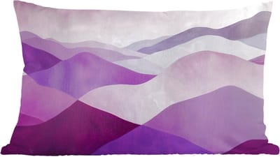 Sierkussens - Kussentjes Woonkamer - 60x40 cm - Abstract - Heuvels - Landschap - Paars