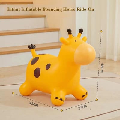 Kinderen Dier Opblaasbaar Stuiterpaard Hopper Zacht Springpaard Bouncer PVC Springende Bloedzuiger Rijden op Kinderen Baby Speelgoed yellow