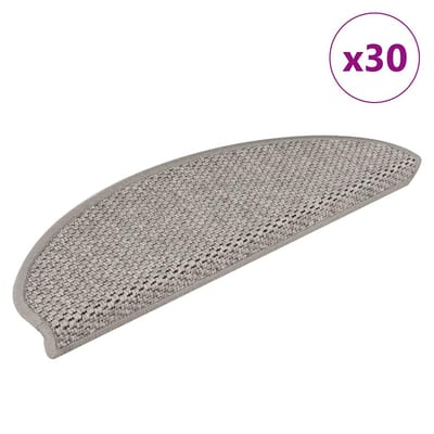 vidaXL - Trapmatten - zelfklevend - Sisal-Look - 30 - st - 65x21x4cm - zilverkleurig