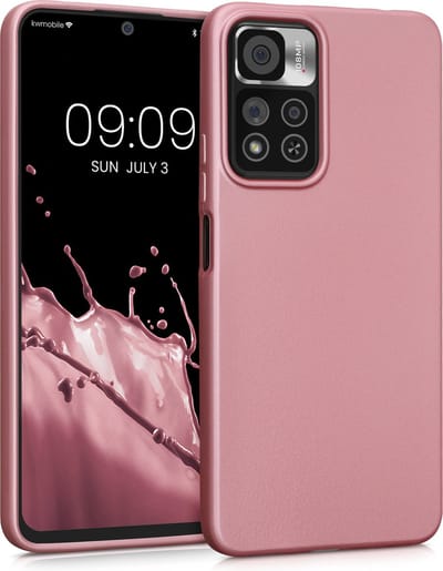 kwmobile telefoonhoesje geschikt voor Xiaomi Redmi Note 11 Pro+ 5G / Note 11 Pro Plus 5G - Hoesje voor smartphone - Back cover in metallic roségoud