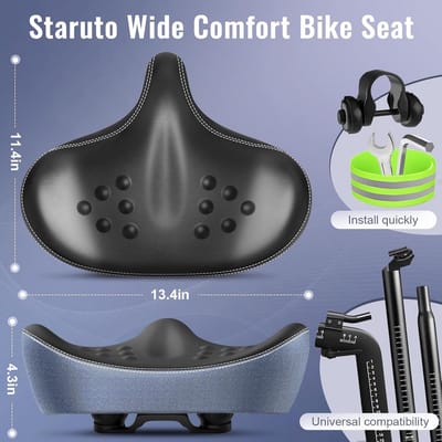 Extra Breed Fietszadel met Massagepunten - Comfortabel Zadel voor Dames en Heren