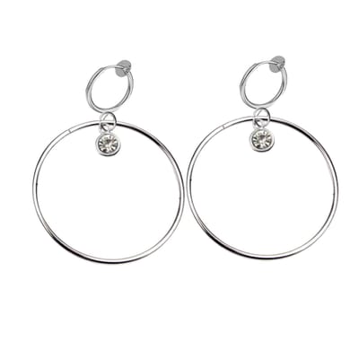 klem Oorbellen-Oorring-Steentje-Zilverkleur- geen gaatje- Charme Bijoux
