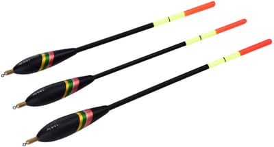 Dailygoods- Bobber visvlotter set - 3 stuks - 1,5/5/6 g - accessoires - houten drijfbanden - visgerei - Visfloat