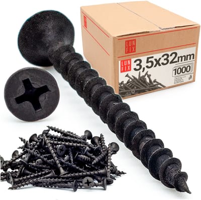 LUN FIX - Schnellbauschrauben 3,5 x 32 mm - 1000 stuks - grof draad - gipsplaten schroeven