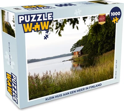Puzzel Klein huis aan een meer in Finland - Legpuzzel - Puzzel 1000 stukjes volwassenen