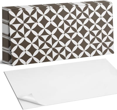 Coloray Plaktegels - Abstract geometrisch patroon Zelfklevende Wandtegels - 40 cm x 20 cm - Bruin Plaktegels - 10 stuks - Rechthoek PVC Tegels - Plaktegels Badkamer - Vloertegels Zelfklevend - Vinyl Tegels Zelfklevend - Portugese Tegels