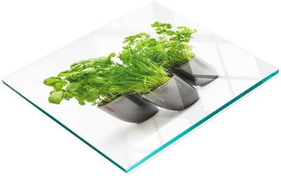 Decoratieve glazen snij- en serveerplank voor kruiden in potten, 60x52 cm