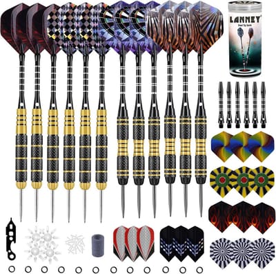 Stalen Tip Dartpijlen - Professionele Darts - Precisie Werpen - Messing Vaten Karteling - 20/24 gram - Metaal