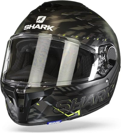 Shark Spartan Gt Bcl. Micr. E-Brake Mat Mat Black Yellow Anthracite KYA 2XL - Maat 2XL - Helm