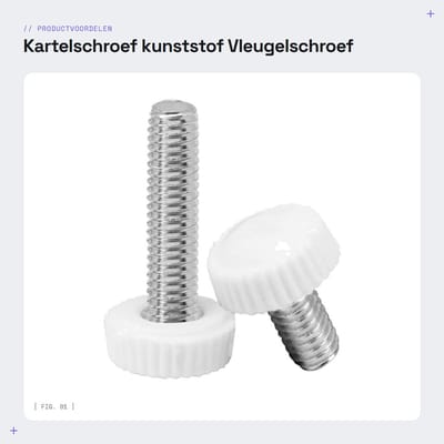 Dailygoods- Kartelschroef kunststof ronde kop - Vleugelschroef - M6x16mm - 20 stuks - Bevestigingselement - Gemakkelijk te draaien - Bevestigingsschroef