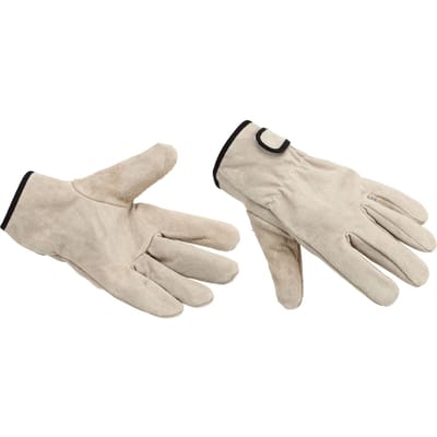 Gants en Cuir de Vache Durables Isolation Gants en Cuir Barbecue Camping Gants de Conduite pour Soudure beige
