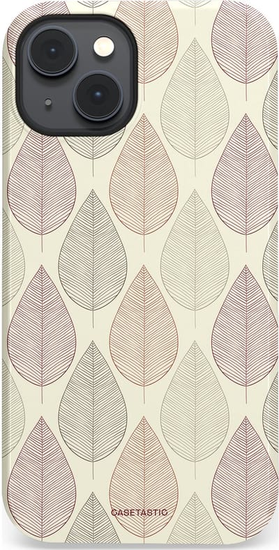 Casetastic hoesje geschikt voor Apple iPhone 14 Plus - MagSafe - Dubbellaagse bescherming - Botanisch retro bladeren dans - Fashion Case - Crème