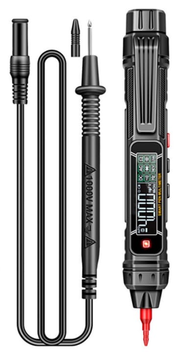 Digitale Multimeter - AC / DC - 600V - 10MHz - 4000counts - Multi Meter - Pen Type Multimeter - voor AC/DC-spanning, weerstand, continuïteit en diodetests - 2x AAA batterijen (zonder batterij)