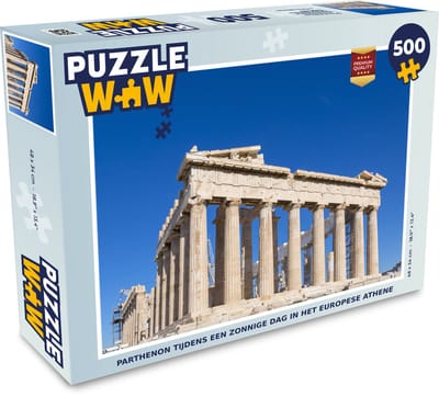Puzzel Parthenon tijdens een zonnige dag in het Europese Athene - Legpuzzel - Puzzel 500 stukjes