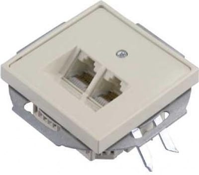 BERKER S1 RJ-45 wandcontactdoos - 2 voudig - Inbouw - Wit