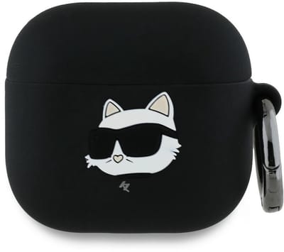 Karl Lagerfeld Silicone Choupette Head 3D Case for AirPods 4 - Black