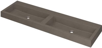 INK Momento Wastafel Quartz Dubbel Zonder Kraangat - 1600x450x90 mm - Quartz Beton