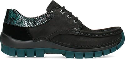 Wolky Veterschoenen Fly zwart/petrol nubuck