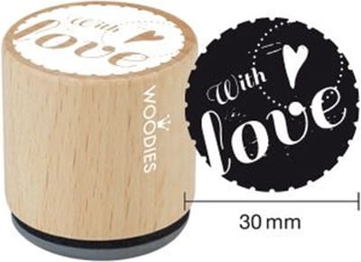 Houten Handstempel Woodies | With Love 2 - Stempels - Stempels volwassenen - Snelle Levering