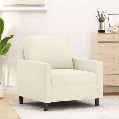 vidaXL - Fauteuil - 60 - cm - fluweel - crèmekleurig