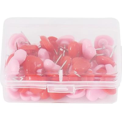 50 stuks/set Hartvormige Plastic Kurkbord Veiligheidskleurige Duimspijkers Kantoor Schoolbenodigdheden