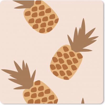 Muismat 20x20 cm - Mousepad Zomer - Ananassen - Fruit - Muismatten