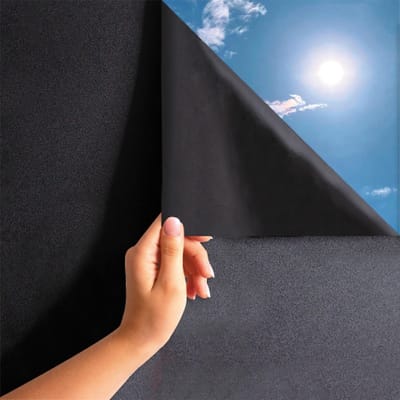 Verduisterende Raamfolie 30x200 cm – Statisch Hechtend Zonder Lijm – Blackout Raamfolie voor Volledige Verduistering van Slaapkamer en Kantoor – Zwart