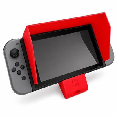 Zonnescherm Geschikt voor Nintendo Switch – Anti Reflectie Gaming Shield – Outdoor Gaming Accessoire – Bescherming Tegen Zonlicht – Verbeterde Zichtbaarheid – Rood