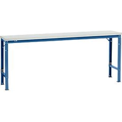Manuflex basistafel UNIVERSAL Speciaal, 2000 x 800 mm, melamine lichtgrijs, briljantblauw