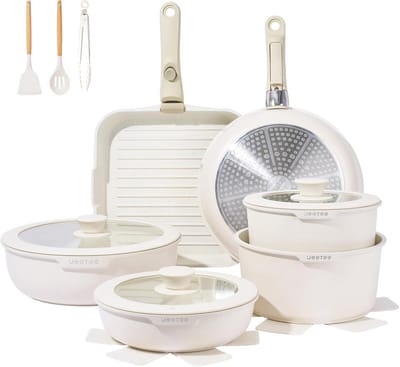 Pannenset met afneembare handgreep - 26-delig - Inductie en ovenvast - Inclusief kookpannen en braadpannen
