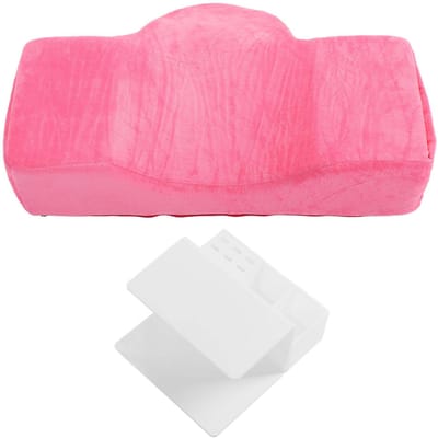 Oreiller pour cils avec étagère Étagère en acrylique Respirant Ergonomique Oreiller de lit pour cils avec organisateur d'étagère pink