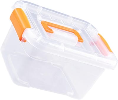 Opbergdoos met Deksel - Opbergbak Container - Huishoudelijk Ordenen - Doorzichtig Lichtgewicht - 26x25x23 cm - Transparant