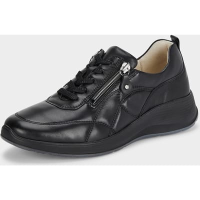 Leren veterschoenen in comfortabele wijdte - zwart - Gr. 36 van Goldner Fashion