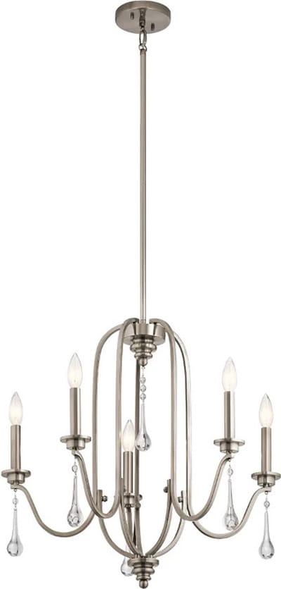 Kichler LED Kroonluchter | 5X E14 Max 60W | Dimbaar | Classic Pewter