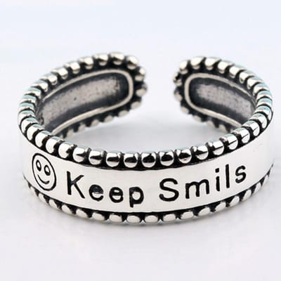 Fairy Keep Smiley Bonne Humeur Alliances Cadeau de Noël Bagues Pour Femmes Accessoires Bijoux Occidentaux Coréens Moda Mujer gray