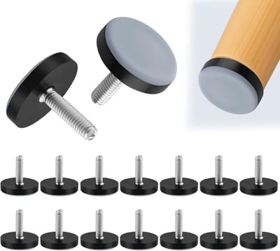 16-delige Teflon Glijers 30mm M6 Schroefdraad voor Meubels - Rond PTFE Vloerglijders voor Stoelen, Tafels en Vloeren